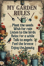 Gartenschild rustikal braun mit Blumen- und Vogelmotiv und inspirierenden Zitaten zum Aufhängen…
