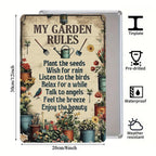 Gartenschild rustikal braun mit Blumen- und Vogelmotiv und inspirierenden Zitaten zum Aufhängen…