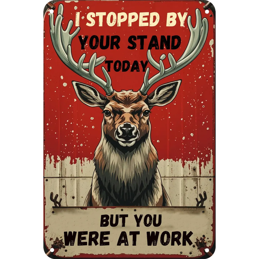 Lustiges Metallschild „Hirschjagd“, rustikale Kabinen-Lodge-Wanddekoration, perfektes Geschenk für Jäger &…
