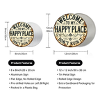 Round Metal Sign - "This Is My Happy Place, Don't Ruin It" - Funny Wall Decor for Living Room