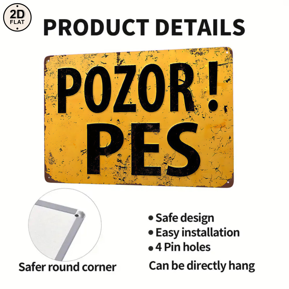 2D Flat Yellow Warning Dog Sign Outdoor Safety Alert Pet Awareness Decor Practical Security Gift for Dog Owners Walkers Neighborhood Watch Bright Yard Pathway Safety Sign