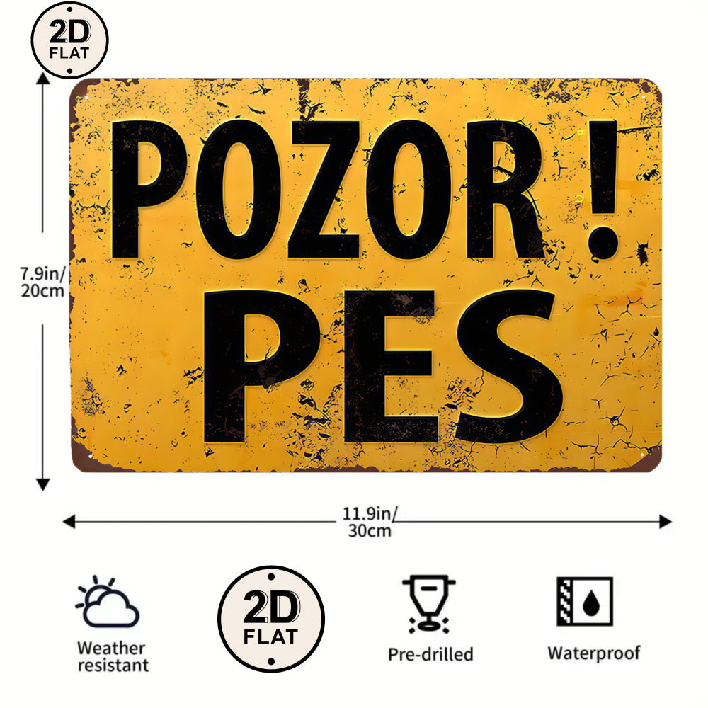 2D Flat Yellow Warning Dog Sign Outdoor Safety Alert Pet Awareness Decor Practical Security Gift for Dog Owners Walkers Neighborhood Watch Bright Yard Pathway Safety Sign