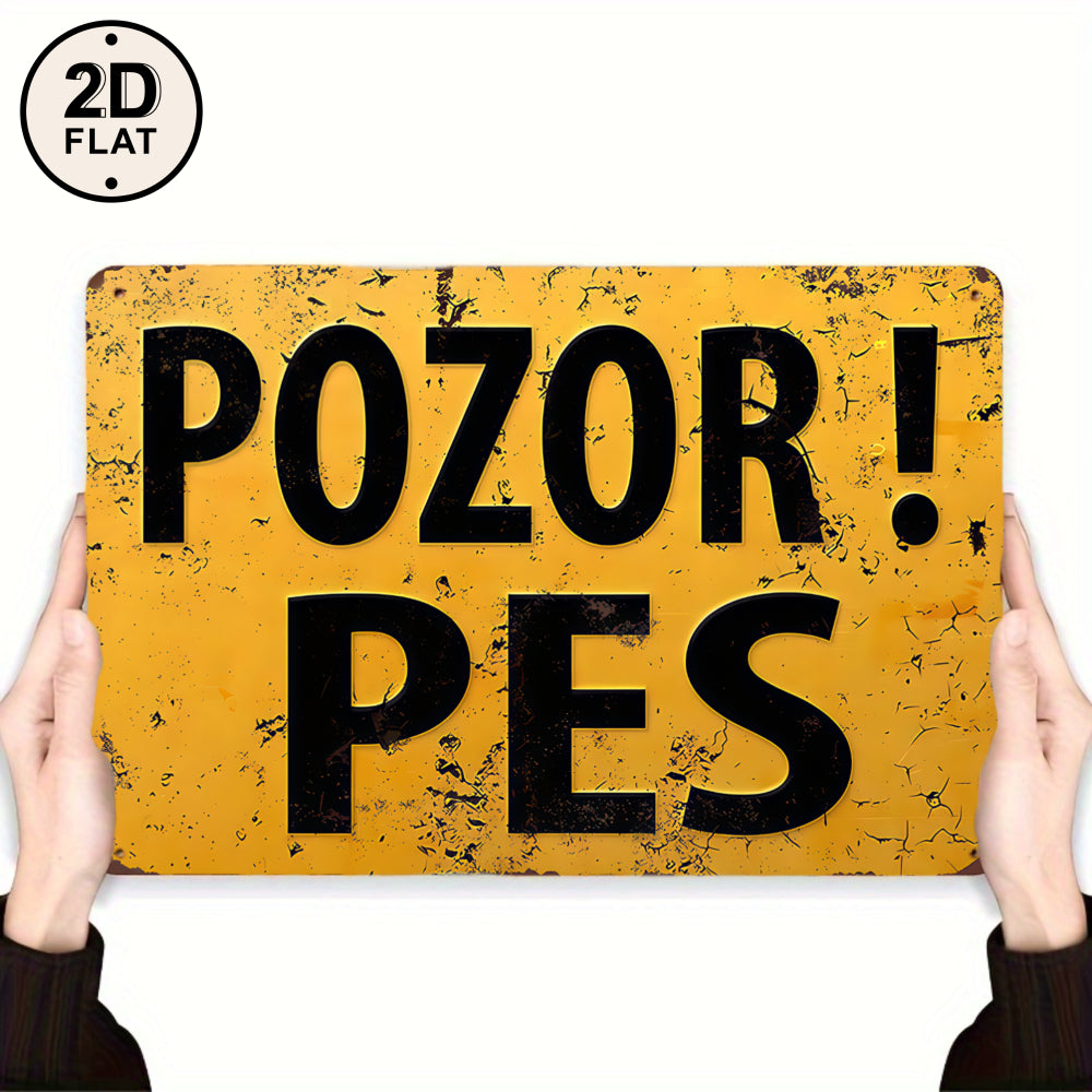 2D Flat Yellow Warning Dog Sign Outdoor Safety Alert Pet Awareness Decor Practical Security Gift for Dog Owners Walkers Neighborhood Watch Bright Yard Pathway Safety Sign