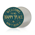 Round Metal Sign - "This Is My Happy Place, Don't Ruin It" - Funny Wall Decor for Living Room