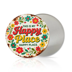 Round Metal Sign - "This Is My Happy Place, Don't Ruin It" - Funny Wall Decor for Living Room