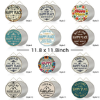 Round Metal Sign - "This Is My Happy Place, Don't Ruin It" - Funny Wall Decor for Living Room