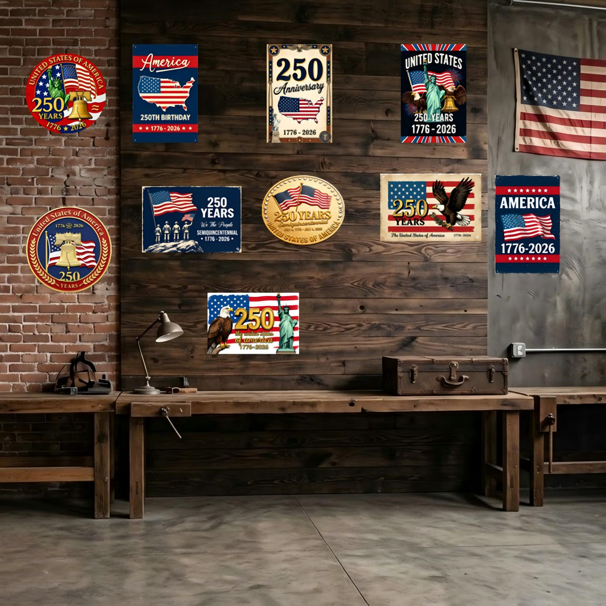 USA 250th Anniversary Commemorative Metal Sign | 1776-2026 Patriotic Vintage Wall Art…