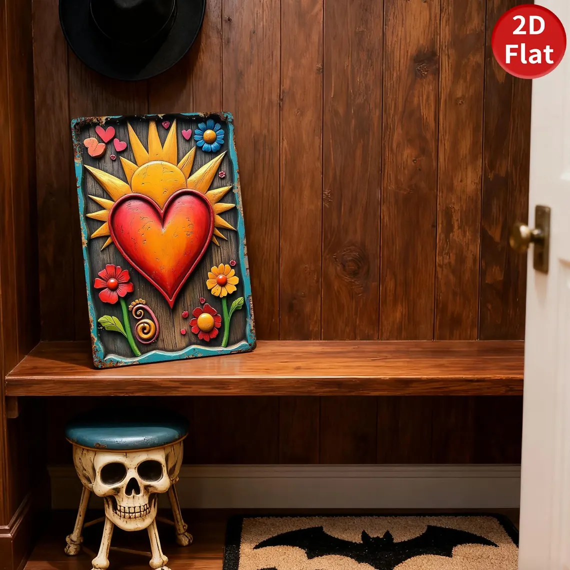 Rustic Sunflower Heart Metal Tin Sign Floral Wall Art with Farmhouse Charm Uplifting Gift for Garden Lovers Sunflower Enthusiasts & Home Decorators Cheerful Kitchen or Entryway Decor