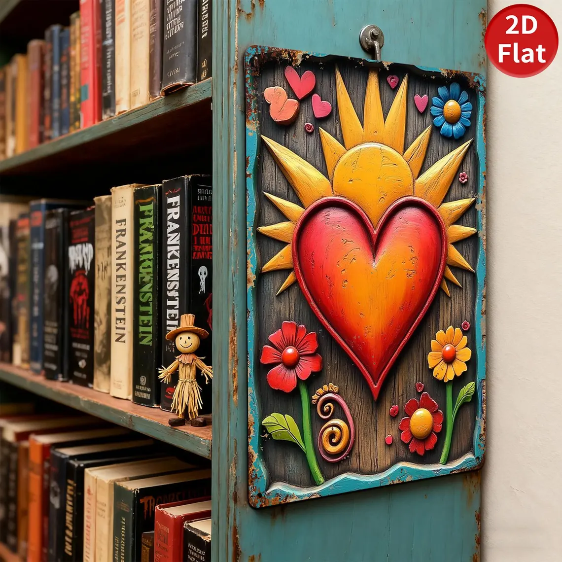 Rustic Sunflower Heart Metal Tin Sign Floral Wall Art with Farmhouse Charm Uplifting Gift for Garden Lovers Sunflower Enthusiasts & Home Decorators Cheerful Kitchen or Entryway Decor