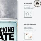 Waterproof vintage metal tin sign with durable flat 2D design and rust-resistant finish