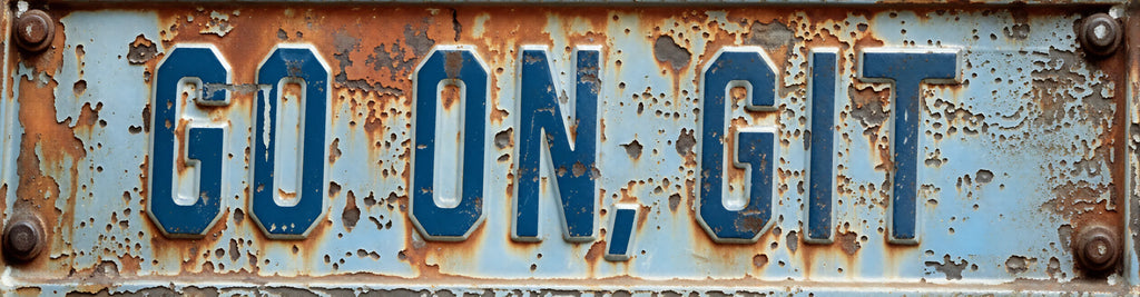 "Go On Git" Blue Metal Sign - Humorous Outdoor Decor for Porch, Garden & Farmhouse