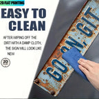 "Go On Git" Blue Metal Sign - Humorous Outdoor Decor for Porch, Garden & Farmhouse