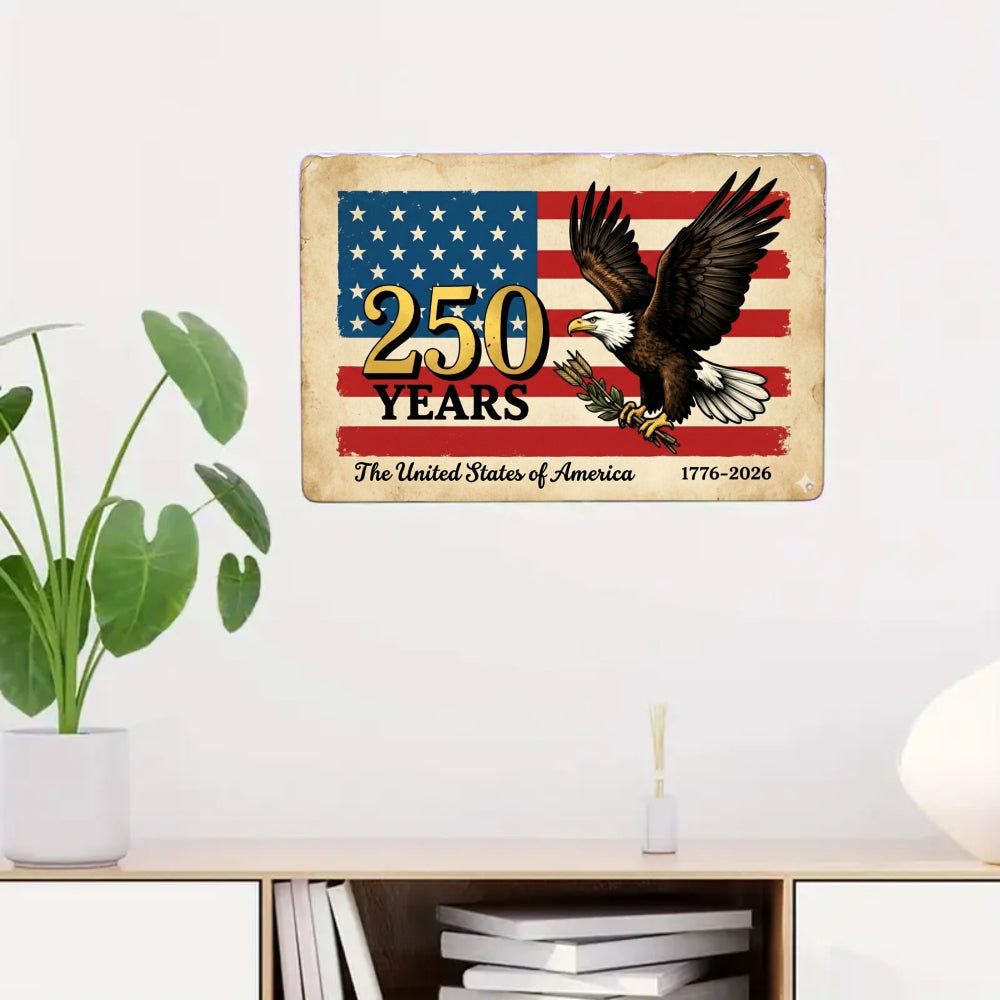 USA 250th Anniversary Commemorative Metal Sign | 1776-2026 Patriotic Vintage Wall Art…