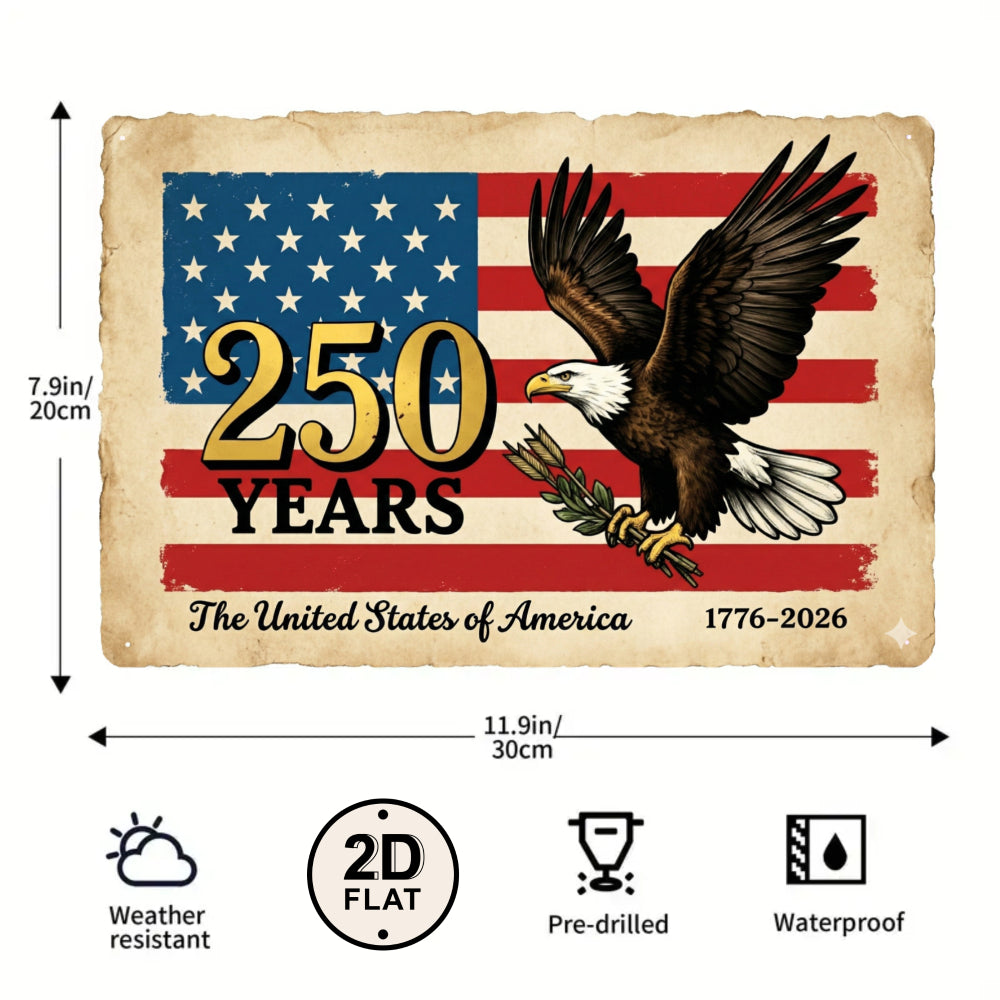 USA 250th Anniversary Commemorative Metal Sign | 1776-2026 Patriotic Vintage Wall Art…