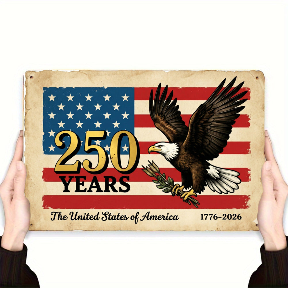 USA 250th Anniversary Commemorative Metal Sign | 1776-2026 Patriotic Vintage Wall Art…