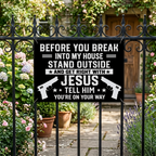 Funny Christian Warning Sign – Get Right With Jesus Metal Sign