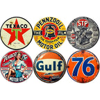 Ensemble d'enseignes métalliques vintage essence et huile Texaco Gulf Pennzoil Reproduction classique Cadeau parfait...