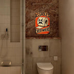 Panneau en métal de papier toilette amusant et en colère | Décoration de salle de bain de style vintage