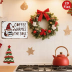 Pancarte Métal Vintage Gnome Café | Décoration Rustique pour Cuisine de Ferme