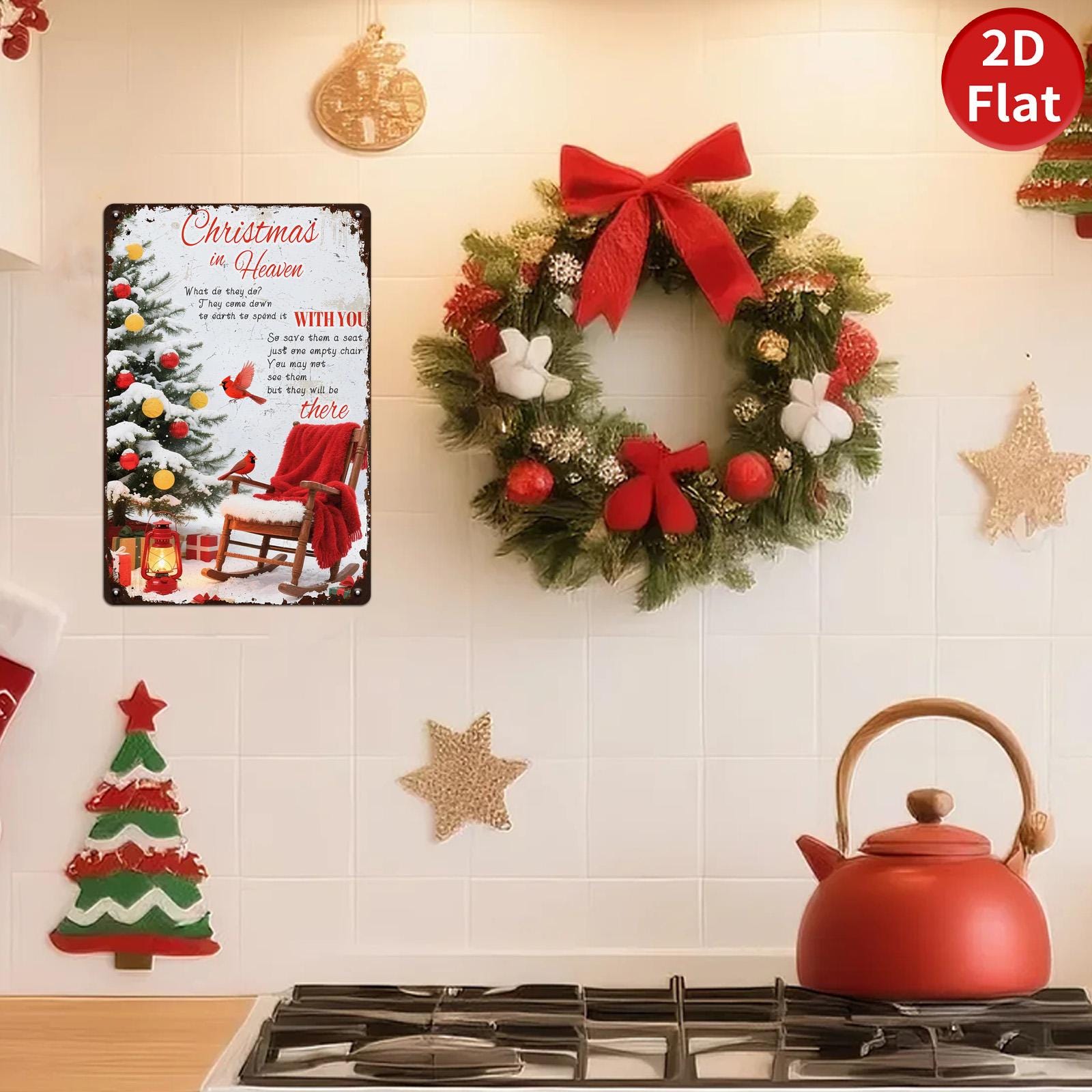 Cardinal Christmas Memorial Metal Sign: Remembrance Holiday Decor