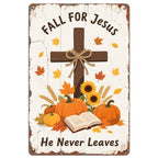 Vintage Herbst-Glaube-Metallschild | Religiöse Thanksgiving-Dekoration