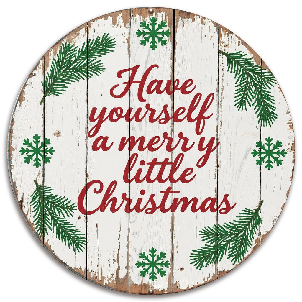 Rustic Christmas Sign: Green Snowflake Holiday Decor, Metal Wall Art