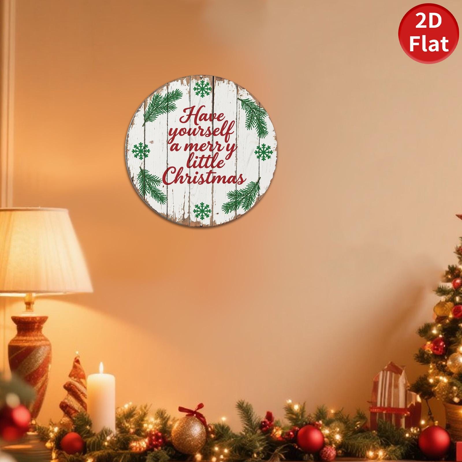 Rustic Christmas Sign: Green Snowflake Holiday Decor, Metal Wall Art