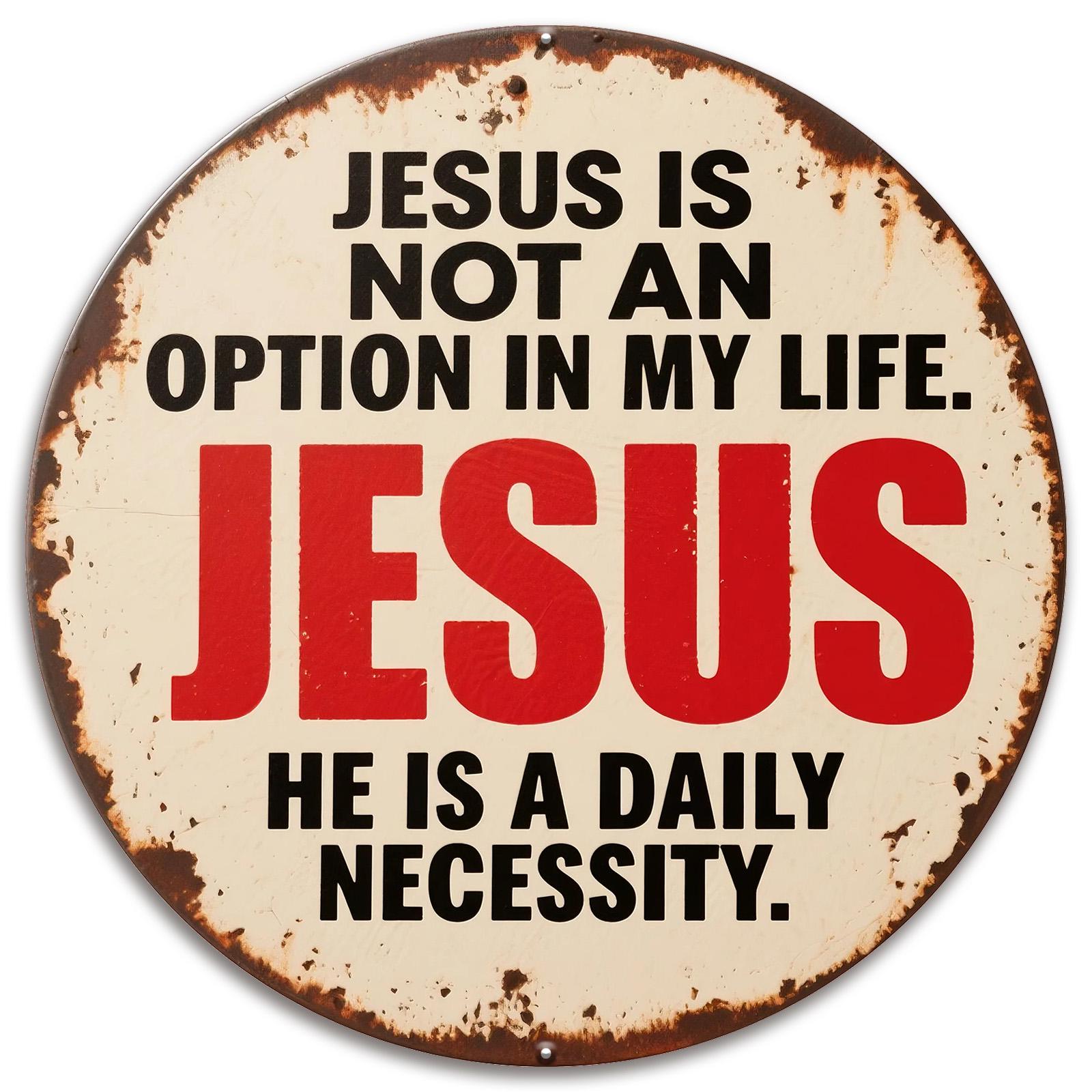 Vintage Jesus Metal Sign: Religious Wall Art Decor, 8x8 Inch