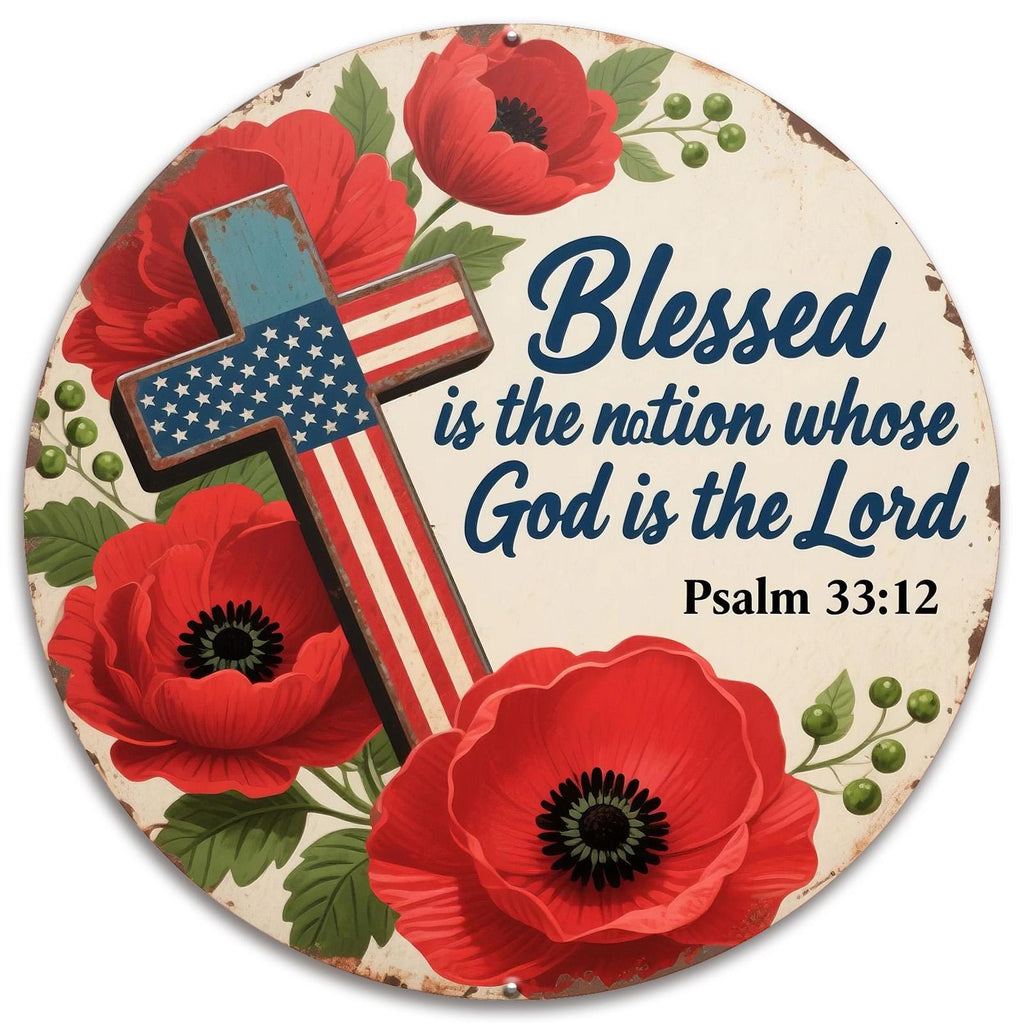 Patriotic Poppy American Flag Coaster Set: Religious Home Decor