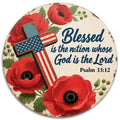 Patriotic Poppy American Flag Coaster Set: Religious Home Decor