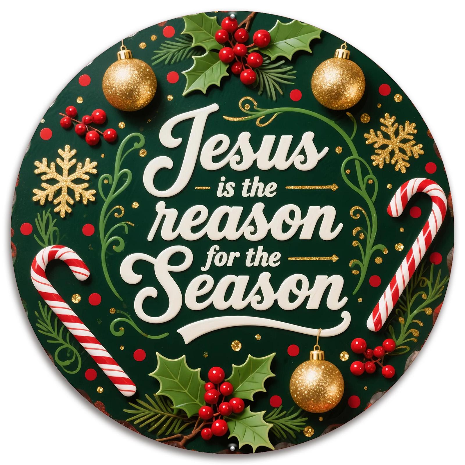 Jesus Reason for Season Christmas Ornament: Religious Holiday Decor