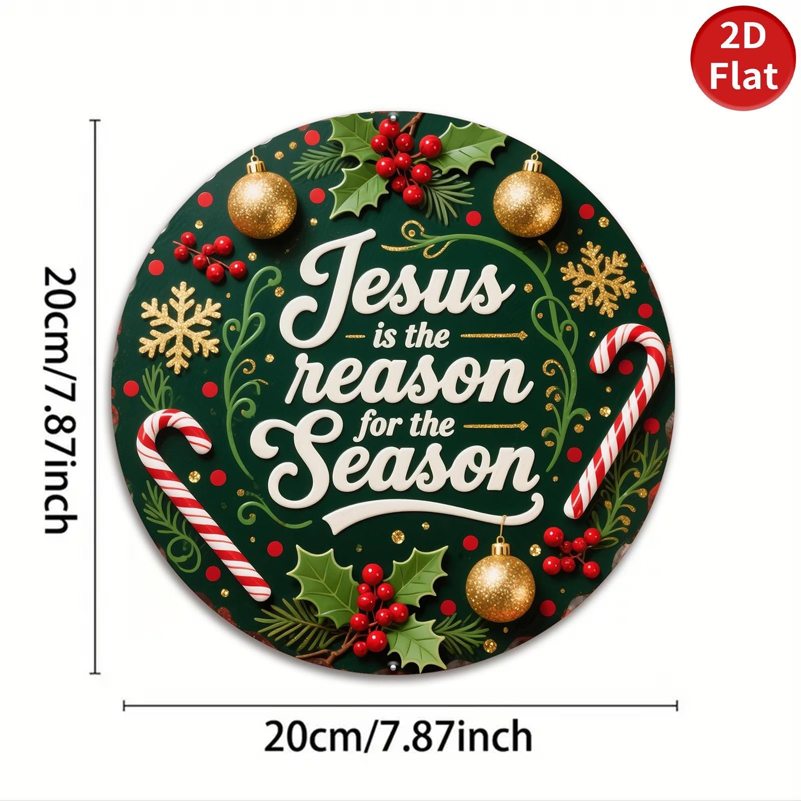 Jesus Reason for Season Christmas Ornament: Religious Holiday Decor