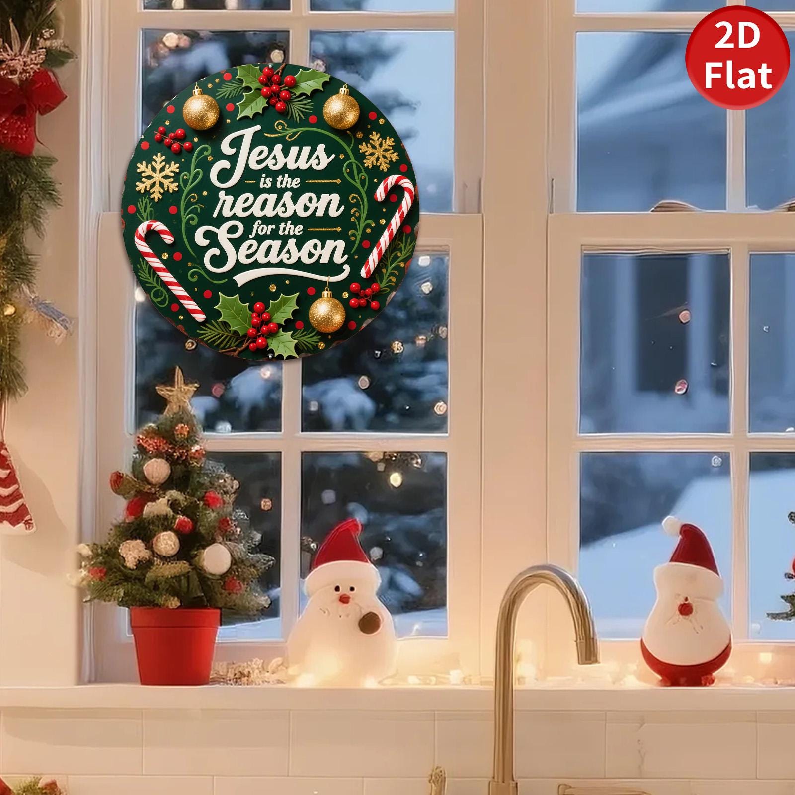 Jesus Reason for Season Christmas Ornament: Religious Holiday Decor