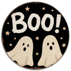 Plaque Murale Métallique Fantôme Boo | Décoration Murale Halloween, Décoration Effrayante