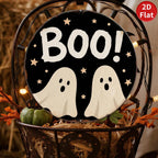 Plaque Murale Métallique Fantôme Boo | Décoration Murale Halloween, Décoration Effrayante