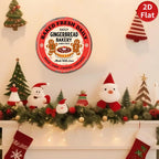 Panneau en métal Gingerbread Bakery | Décoration de cuisine de Noël fraîchement cuite