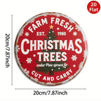 Panneau métallique Arbre de Noël frais de la ferme | Décoration de Noël vintage