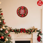 Décoration religieuse de Noël | Panneau métallique à motif Jésus, Poinsettia et Canne à sucre