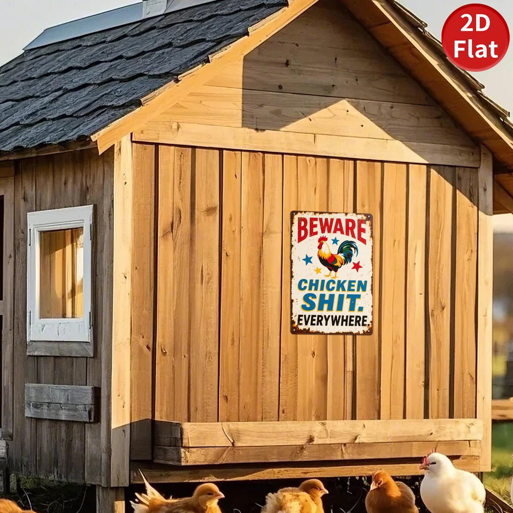 Panneau métallique de ferme vintage | Humour coq Panneau métallique de ferme rustique