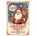 Panneau en Métal de Noël Vintage Père Noël | Décoration Festive de Noël en Métal