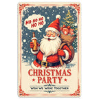 Panneau en Métal de Noël Vintage Père Noël | Décoration Festive de Noël en Métal