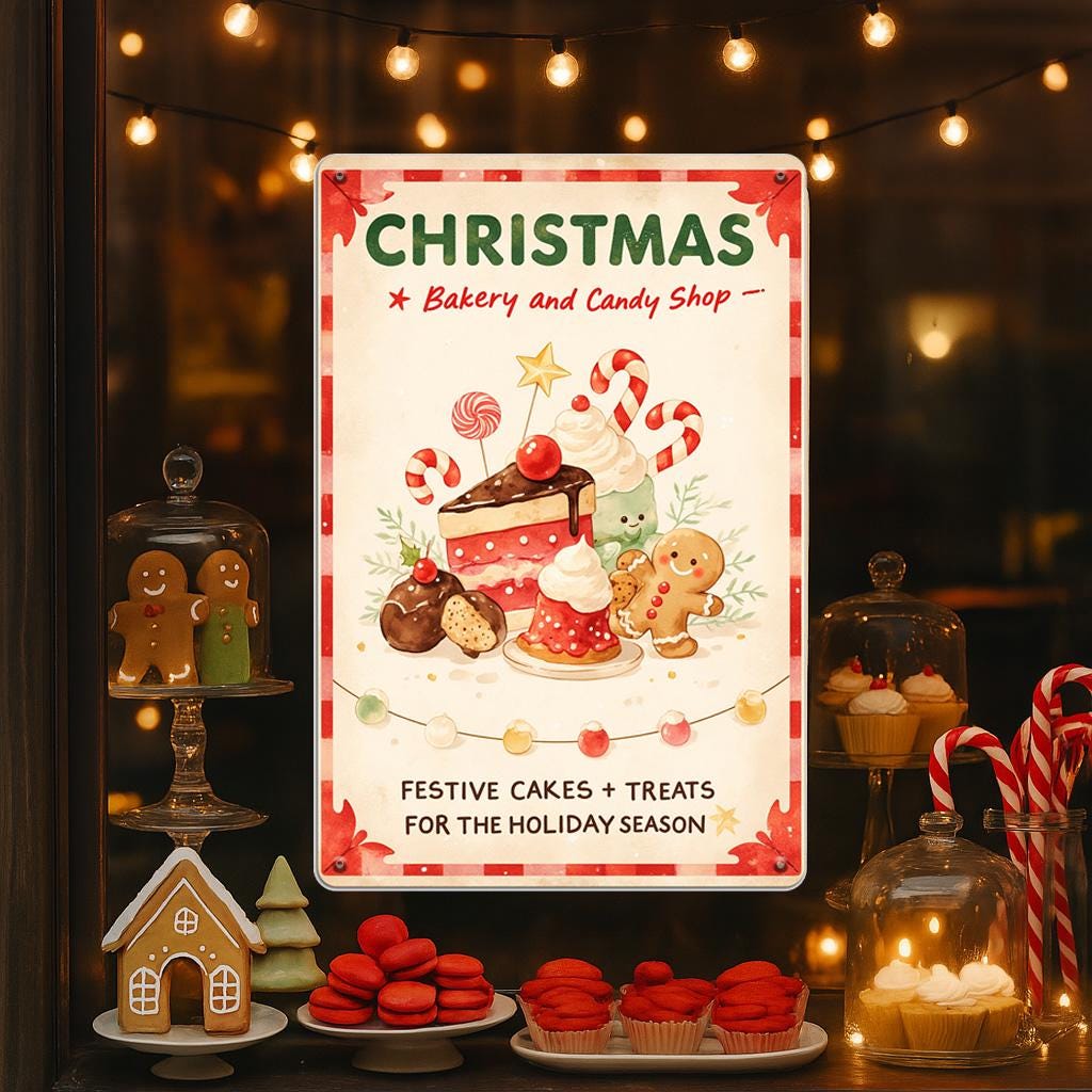 Vintage Santa Claus Bar Sign: Festive Christmas Metal Wall Art