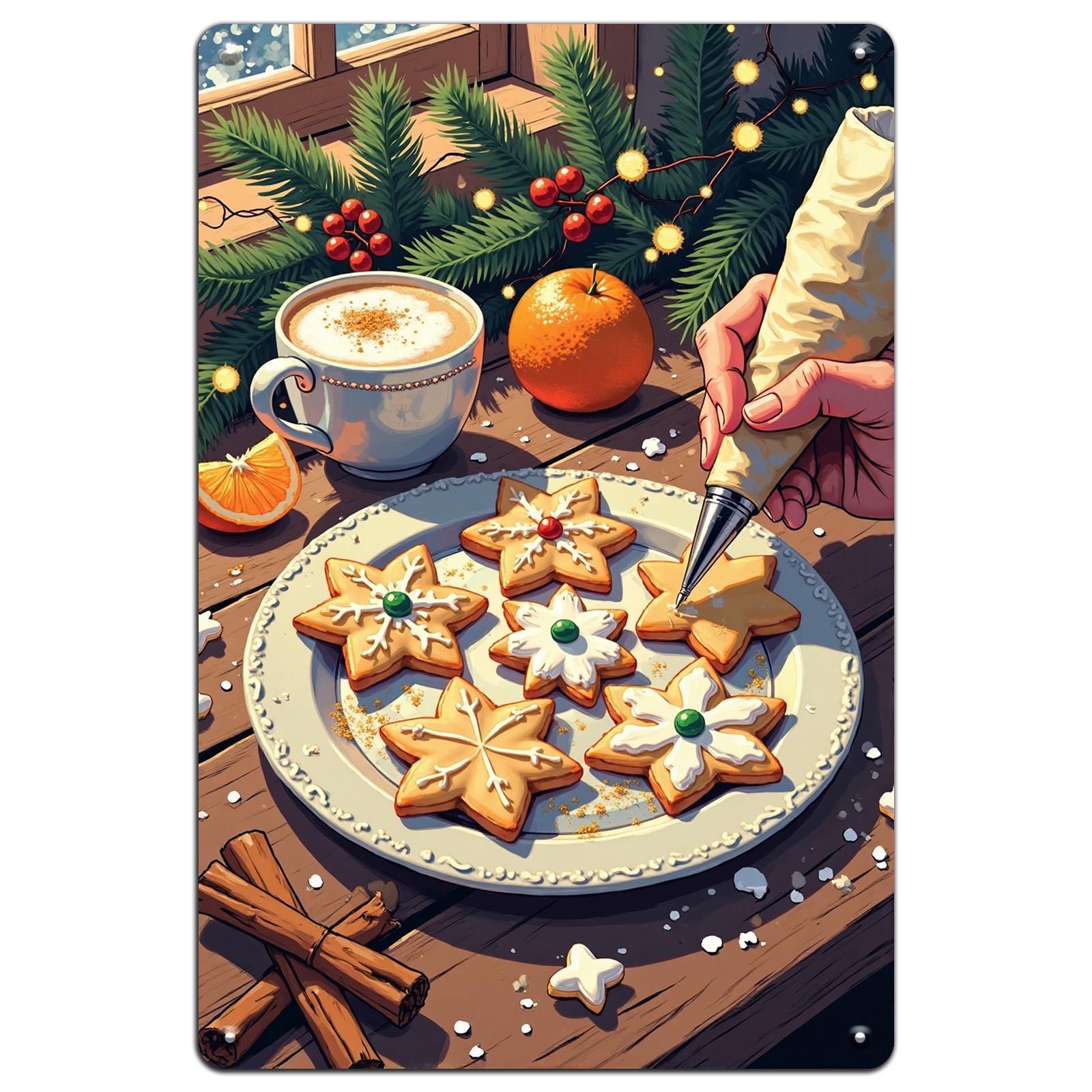Christmas Cookie Metal Sign: Festive Holiday Kitchen Decor