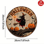 Halloween Hexe Metallschild | Gruseliger Kürbis Vintage Fledermaus Deko