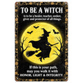 Witch Metal Sign: Halloween Full Moon Bats, Gothic Pagan Decor