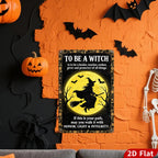 Witch Metal Sign: Halloween Full Moon Bats, Gothic Pagan Decor