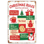 Vintage Weihnachtsregeln Metallschild | Rustikale Feiertags-Wanddekoration