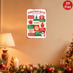 Vintage Weihnachtsregeln Metallschild | Rustikale Feiertags-Wanddekoration