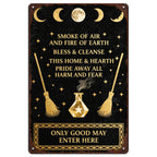 Wicca Moon Phases Metal Sign: Witchy Pagan Home Decor