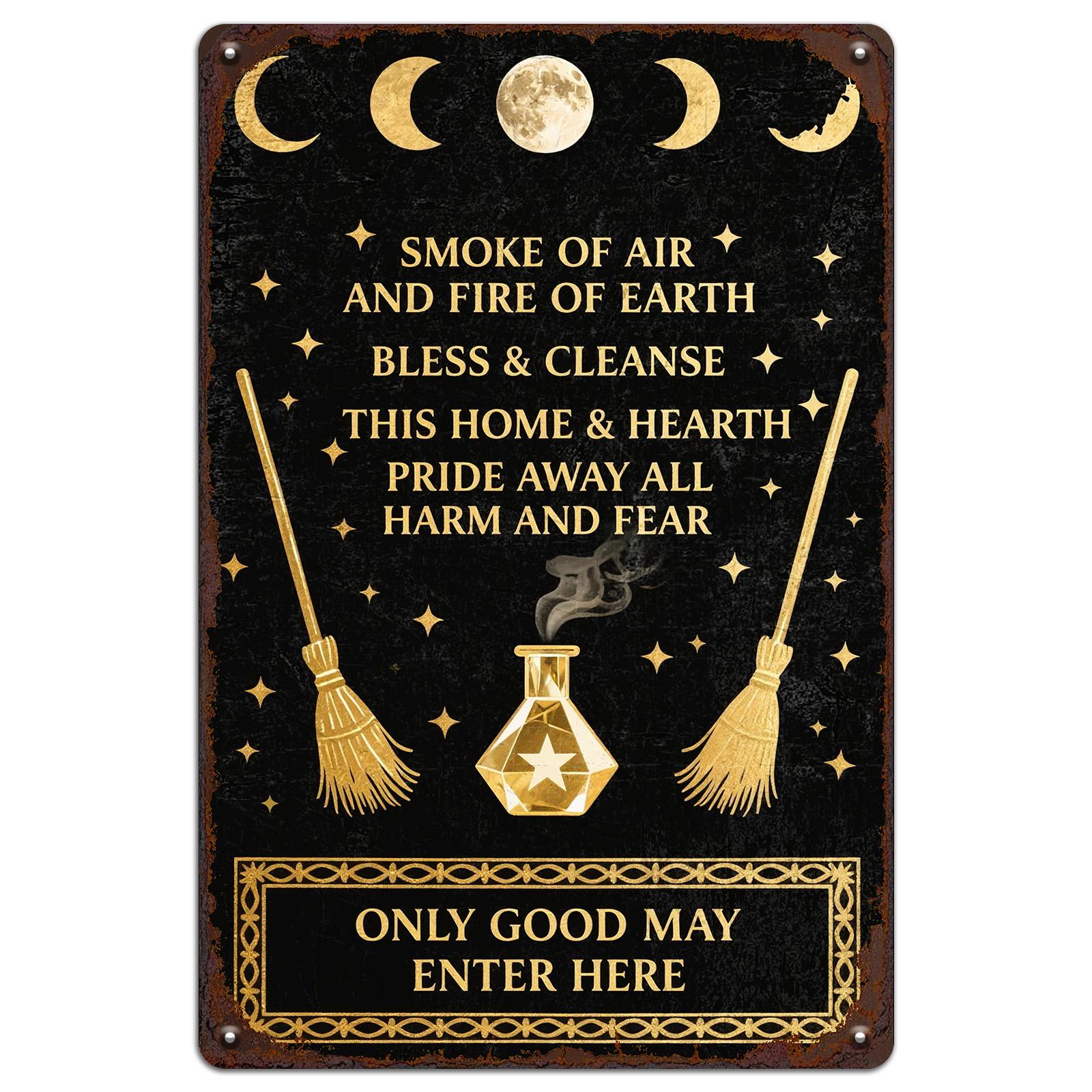 Wicca Moon Phases Metal Sign: Witchy Pagan Home Decor